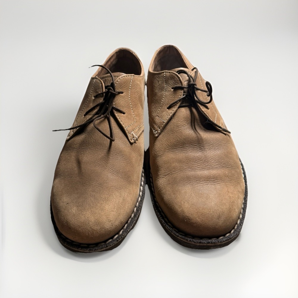 Original Penguin Waylon Men's 9.5 Suede Derby Oxford Shoes Beige PWAY500-2